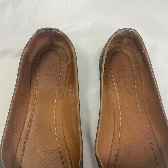 Frye Carson Ballet Flats Leather Slip On Brown Shoes Closed Toe Size 6.5 Ballet - Picture 4 of 9